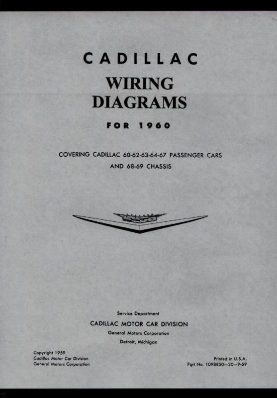 1960 cadillac electrical wiring diagrams manual - new, unreserved!!