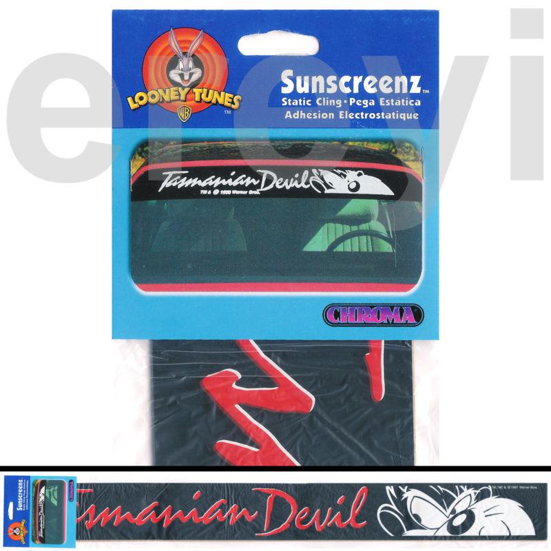 Tasmanian devil evil eyes windshield decal large auto shade looney tunes sticker