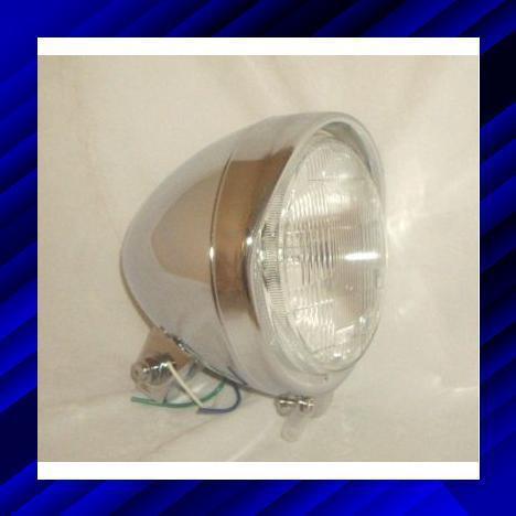 Custom  headlight 5 3/4" chrome bottom mount harley bobber