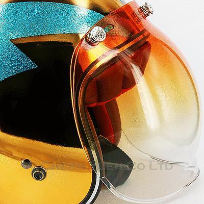 Silver hot fire dot snaps bubble shield visor face mask uv gradation orange lens