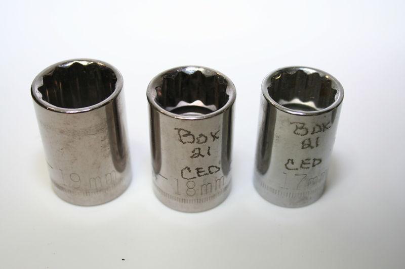 Craftsman Metric socket lot of 18 3/8 1/2 inch drive Used engraved 12 point, US $29.99, image 2