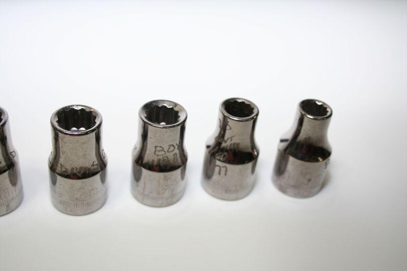 Craftsman Metric socket lot of 18 3/8 1/2 inch drive Used engraved 12 point, US $29.99, image 4