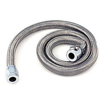 Spectre 3/8" stainless steel braid fuel line hose kit w chrome magna clamps 3 ft
