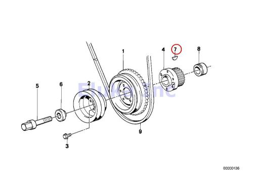 Bmw genuine engine block crankshaft woodruff key (5 x 6.5 mm) e28 e30 e31 e32 e3