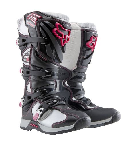 Fox racing womens black pink comp 5 dirt bike boots mx atv 2015