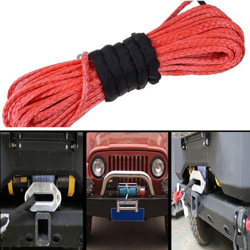 High strength dyneema synthetic fiber vehicles atv suv winch line cable rope red