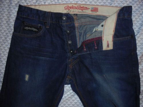 Troy lee designs jeans~button fly~size 34 x 33~100% cotton~straight leg