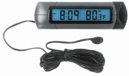 Universal indoor/outdoor clock/thermometer for car-truck-bike-scooter etc.