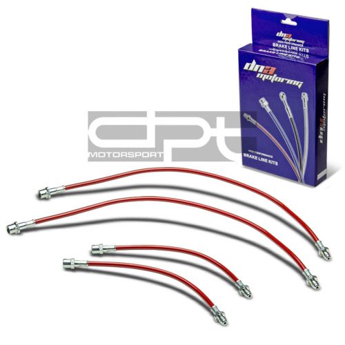 For mr2 sw20 replacement front/rear stainless hose red pvc coated brake lines