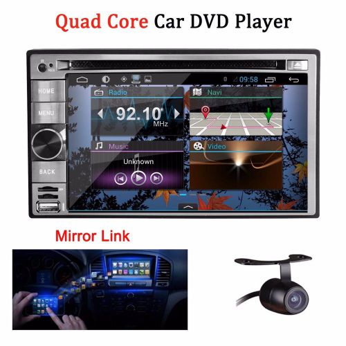 Quad-core 6.2" android 4.4 car stereo radio double din gps nav dvd player+camera