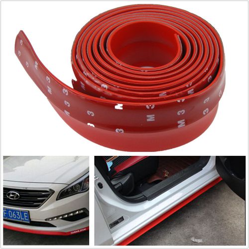 Find 2.5M Car Front Bumper Quick Lip Splitter Body Spoiler Skirt Rubber Protector Red in CN