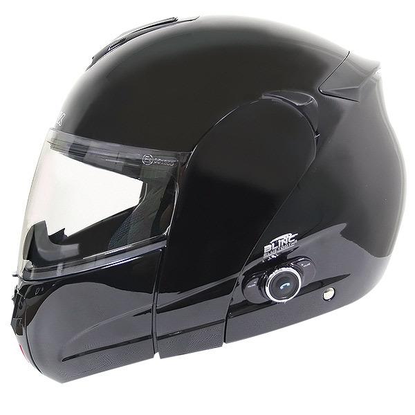 New hawk dot glossy black dual-visor modular motorcycle helmet w/bluetooth biker
