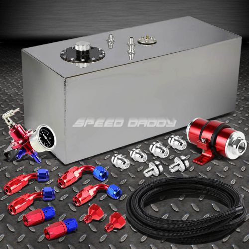 19 gallon top-feed fuel cell tank+line kit+pressure regulator+inline filter red