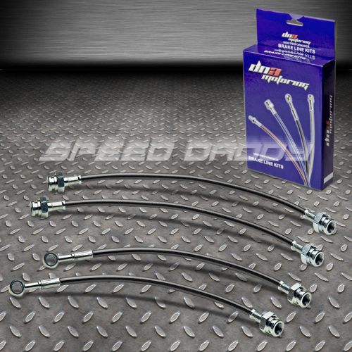 Front+rear stainless hose brake line for 02-10 bmw e60/e63/e64 m5/m6/528 black