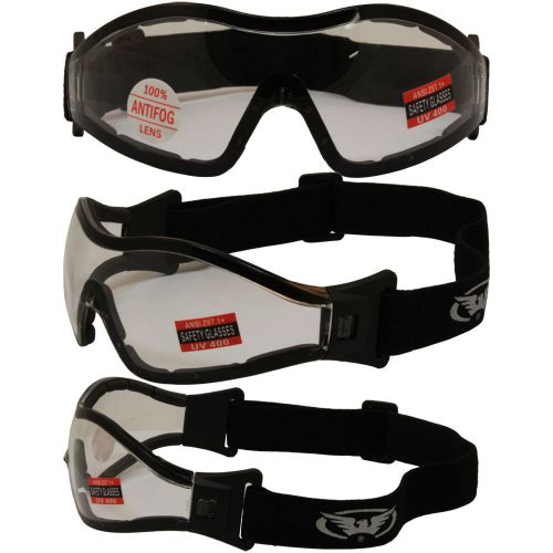 2 z-33 z33 foam padded anti-fog motorcycle atv riding paintball goggles w pouch