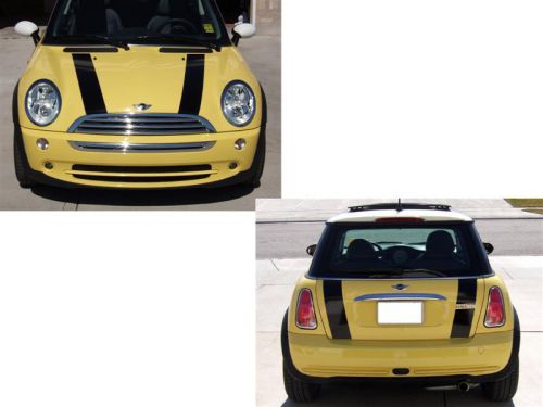 07-13 mini cooper bonnet and boot stripes vinyl graphics stickers decals
