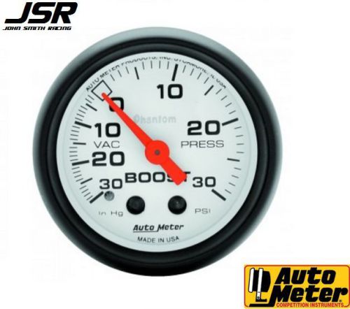 94-04 mustang auto meter mechanical phantom 2in boost-vacuum gauge 30psi &amp; 30hg