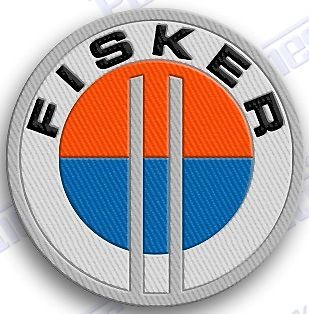 Fisker auto car  sports iron on embroidered patch 2&#034; x 2&#034;  usa sweden  racing