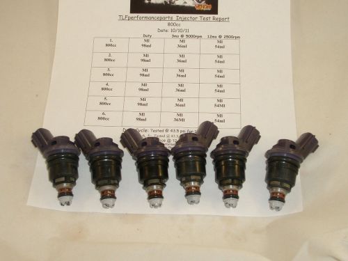 Fits nissan 1993-95 300zx tt set of 6 800cc direct fit fuel injectors