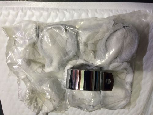 (10)ct.nos 1 3/4" exhaust clamps 1'' wide chrome
