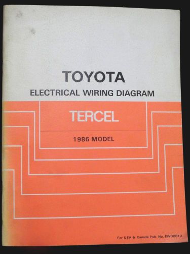1986 * toyota tercel  ** oem ** factory dealership electrical wiring manual