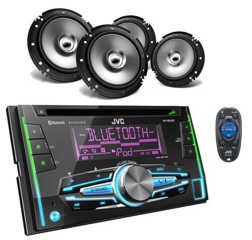 Jvc kwr910bt bluetooth cd aux ipod car receiver, 4 kenwood 300w 6.5"car speakers