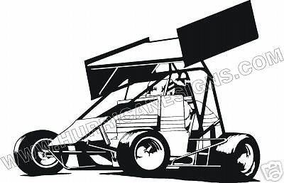 Sprint car sanders midget wheel tires sticker decal graphic