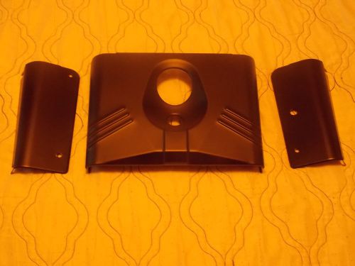 Denim black 3-piece fork-leg-slider - headlight tins for 2007-2015 harley fatboy