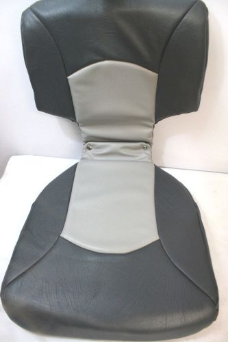 New! stealthcraft boat back and bottom seat cover set, dark gray/light gray