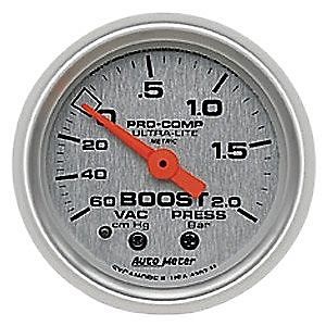 Auto meter 4303-m ultra-lite series gauge 2&#034; boost/vacuum mechanical