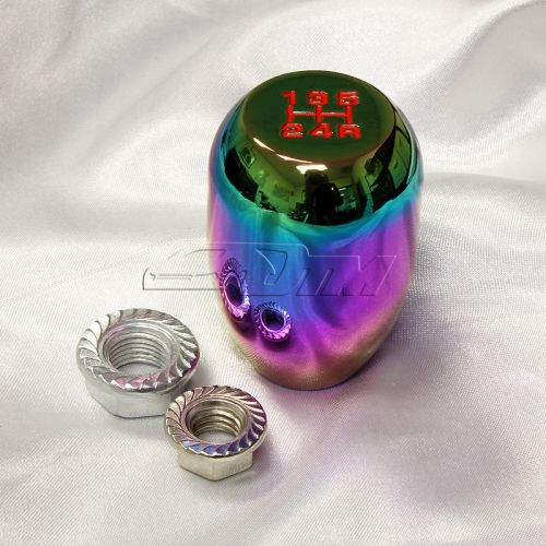 Jdm neo chrome 5-speed type-r style aluminum manual stick shift shifter knob d
