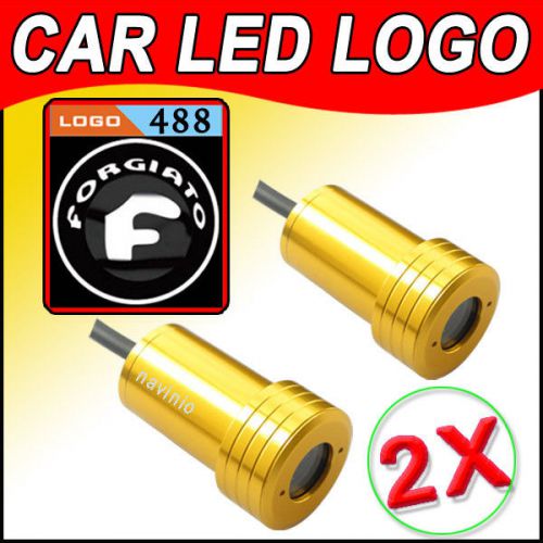 2x car welcome logo lamp for forgiato door laser shadow ghost ligh bulb 3d auto
