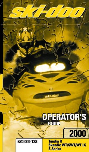 Ski-doo owners manual book 2000 mx z 440 &amp; 2000 summit 500
