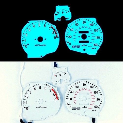 Indiglo glow gauge dash face el cluster for mitsubishi 3000gt stealth 160mph
