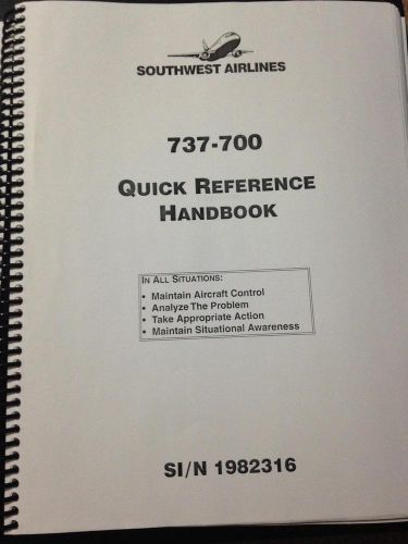 Southwest airlines 737-700 manual - quick reference handbook knock off