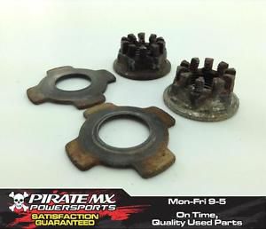 Suzuki lt 500 vinson 4x4 auto front wheel hub spindle castle nuts #16 06