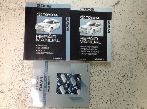 2002 toyota rav4 rav 4 service shop repair manual set oem 02 w electrical book