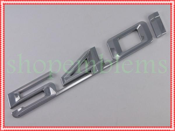 Bmw 540i silver trunk emblems 96-03 badge nameplate ornament boot rear e39 98 99