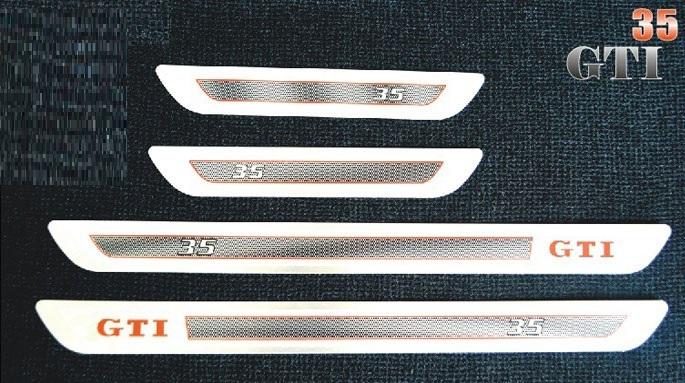 Door sill scuff plate protector for vw golf mk6 gti 35anniversary wgti logo