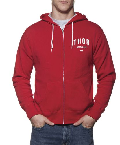 Thor shop mens zip-up hoodie red/white