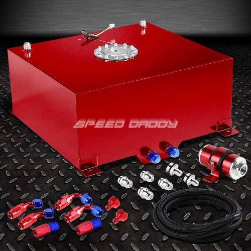 20 gallon/78l aluminum fuel cell tank+feed line kit+30 micron inline filter red