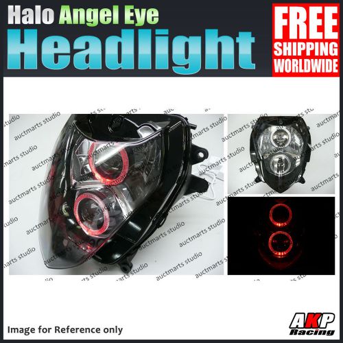 For suzuki gsx-r 1000 03-04 halo angel eye hid headlight lamp assembly red gz