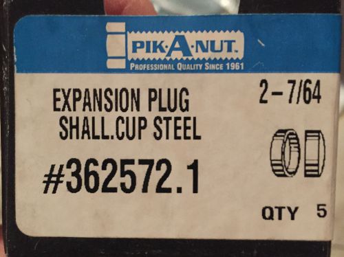 New box of 5- 2 7/64&#034; shallow cup type expansion plugs #362572.1/555-080