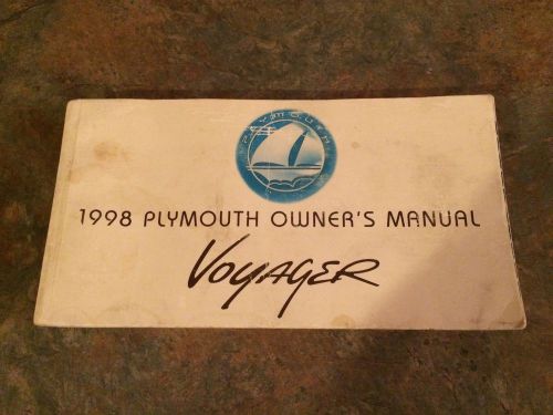 1998 plymouth voyager owner&#039;s manual