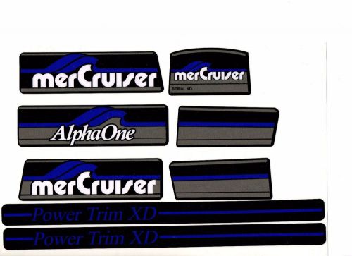 Mercruiser the new blue alpha one gen one decals w/ blue rams sticker set