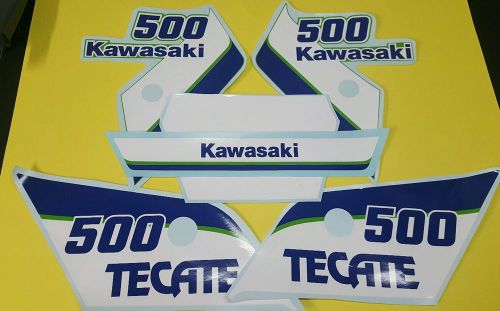 Kawasaki tecate kxt 500 decal kit oem graphics. fits 1987 and 86 kxt 250 shroud