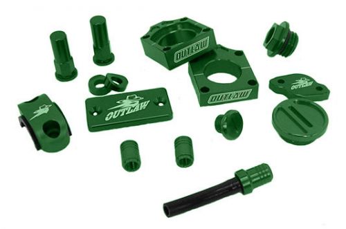 Outlaw racing complete billet mx motocross kit green kx250f kx450f
