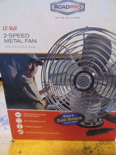 Roadpro rp-1179 12v heavy duty metal 2 speed fan free shipping in us