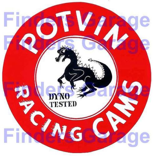 Potvin racing cams &#034;inside of window&#034; decal/sticker