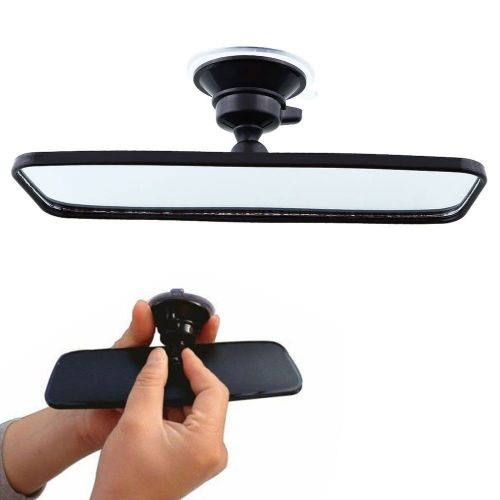 Universal 200mm flat car truck interior rear view mirror with suction